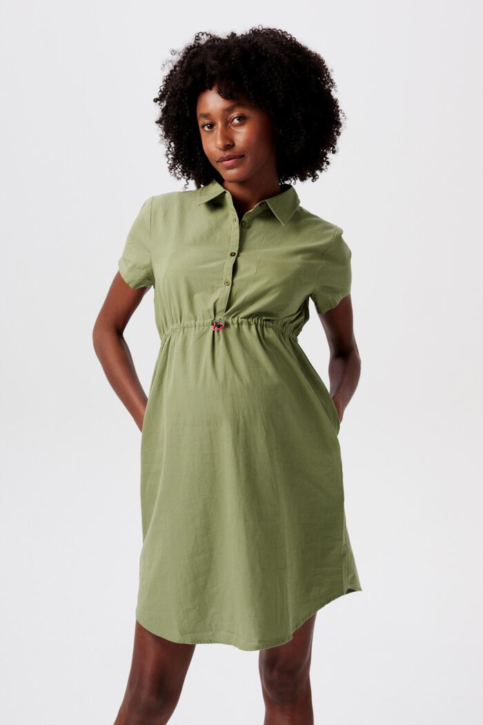 MATERNITY Skjortklänning med amningsfunktion, OLIVE GREEN, detail image number 0