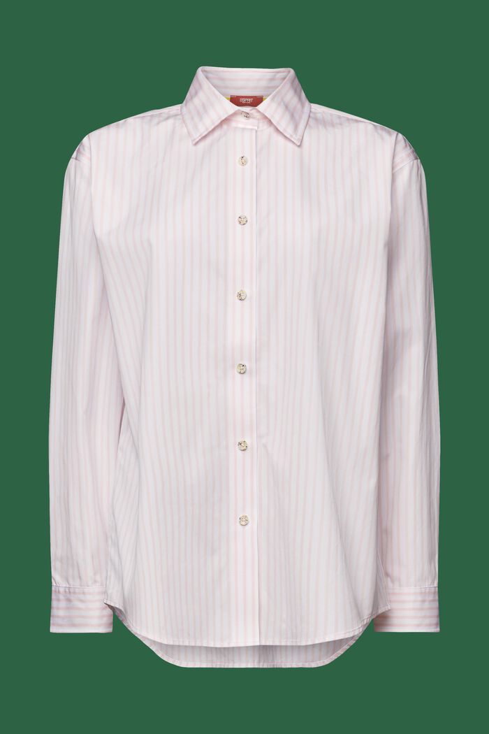 Randig skjorta i poplin, PASTEL PINK, detail image number 5