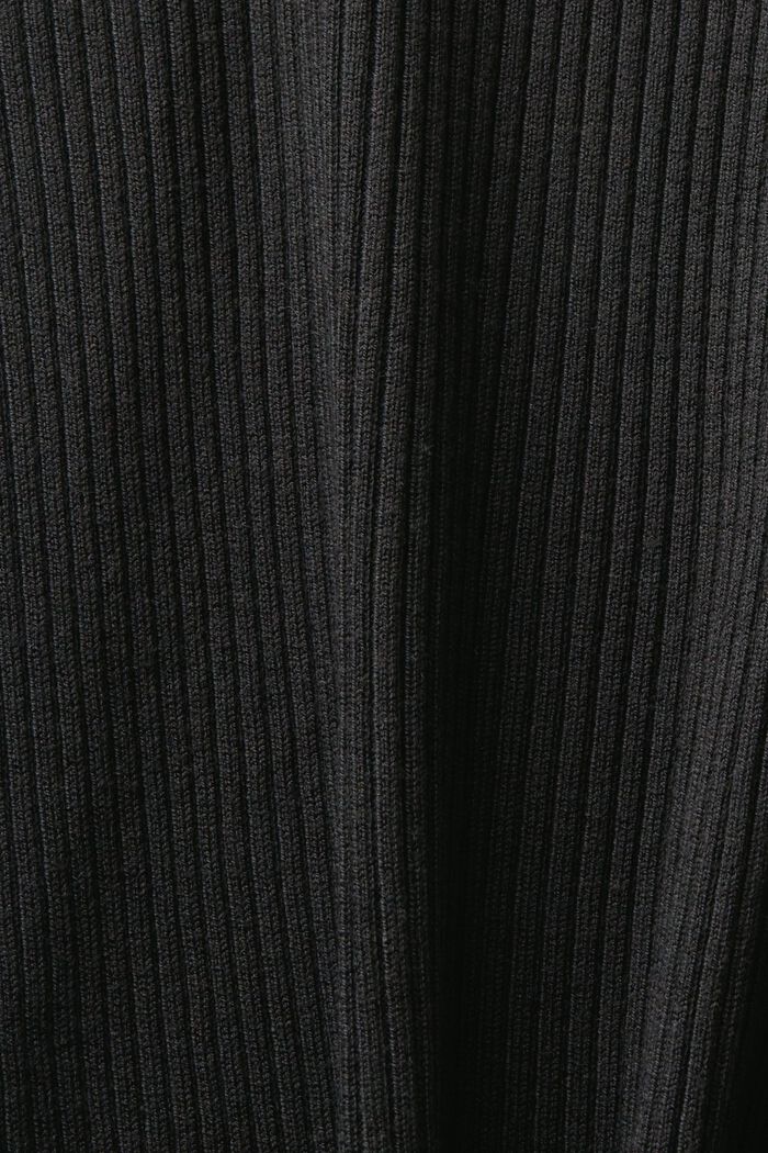 Ribbstickad kofta, BLACK, detail image number 5