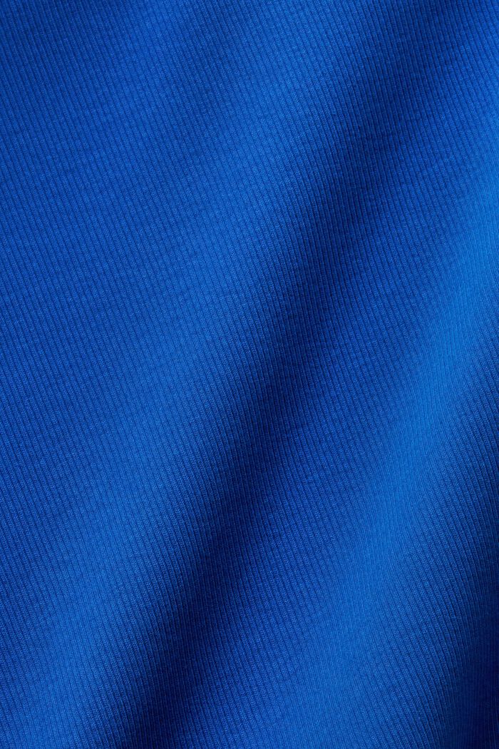 Ribbad kort T-shirt av bomull, BRIGHT BLUE, detail image number 5
