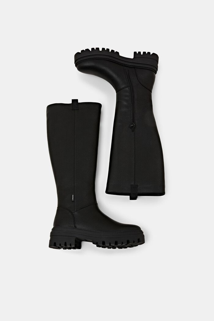 Grova boots i skinnimitation, BLACK, detail image number 5