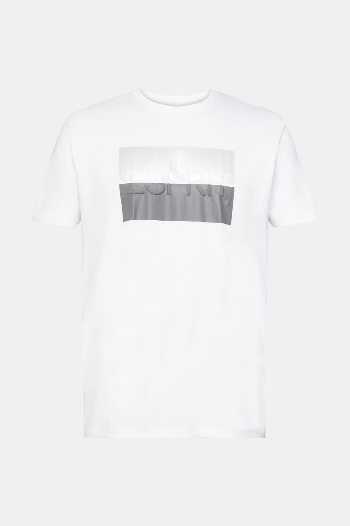 T-shirt med präglad logo, WHITE, detail image number 6