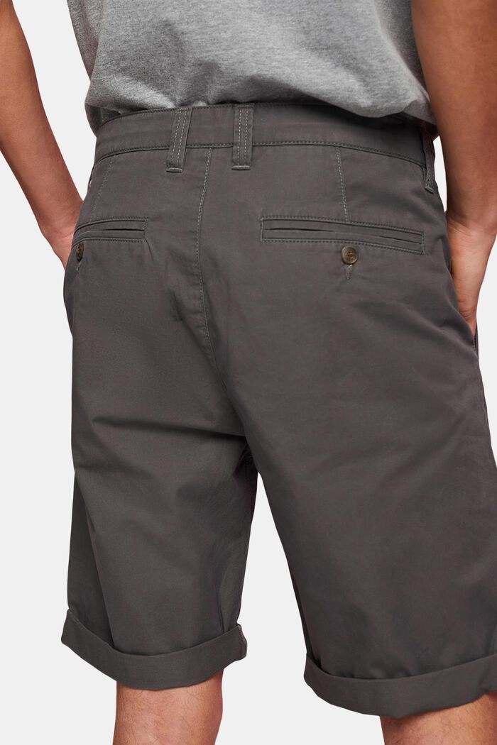 Shorts i chinostil, hållbar bomull, DARK GREY, detail image number 4