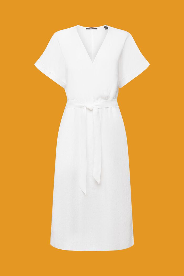 Omlottklänning, 100% linne, WHITE, detail image number 6