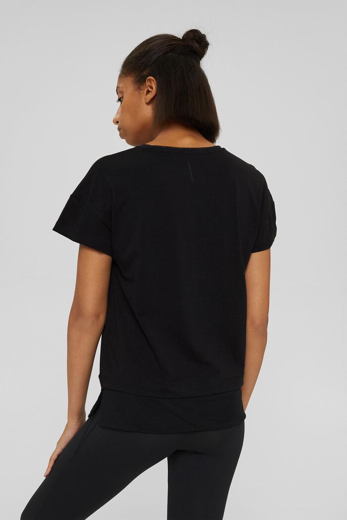 Boxformad T-shirt med mesh, ekobomull, BLACK, detail image number 3