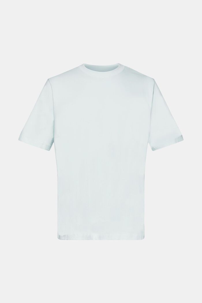 Bomulls-T-shirt med rund ringning, LIGHT AQUA GREEN, detail image number 6