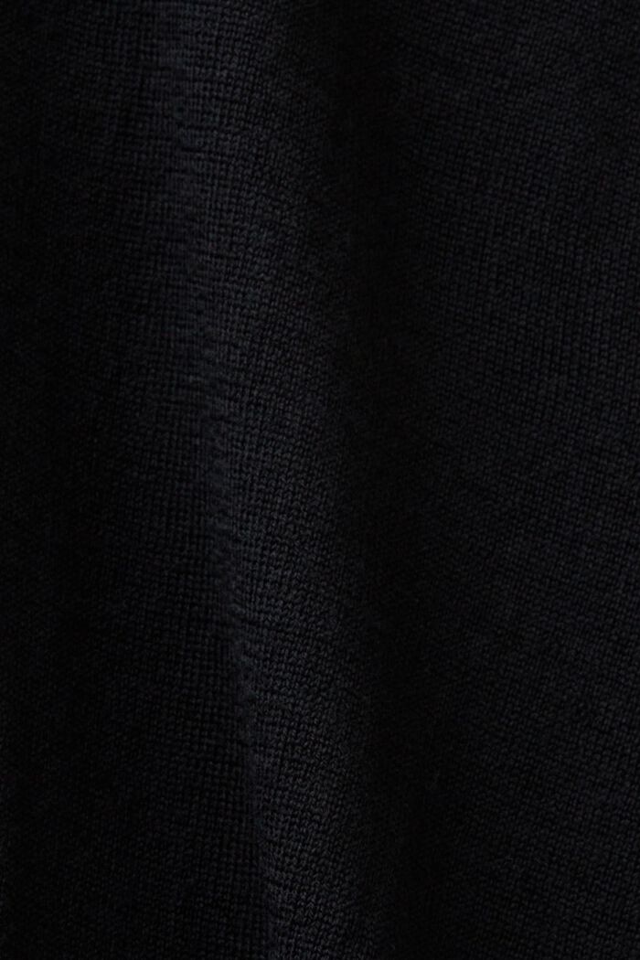 Polotröja i ull, oversize, BLACK, detail image number 5