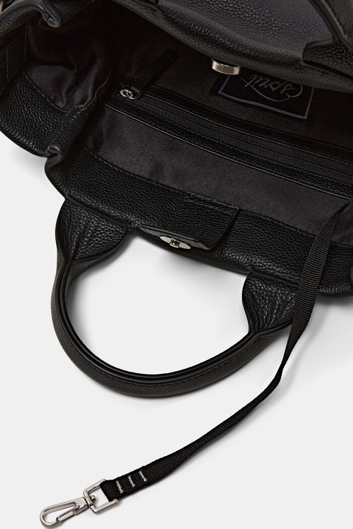 Randig läderväska, BLACK, detail image number 3