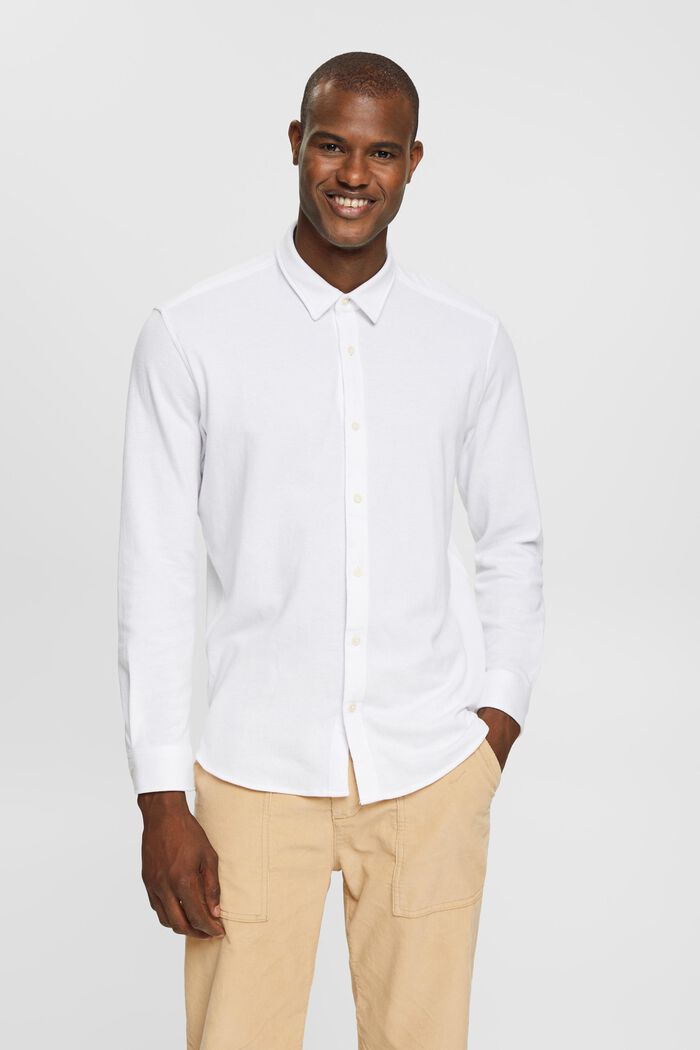 Tvåfärgad skjorta, WHITE, overview