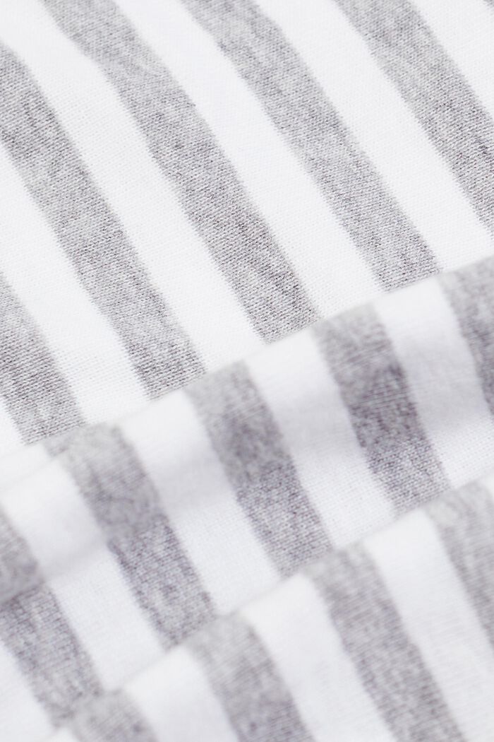 Randig bomulls-T-shirt med logotryck, WHITE, detail image number 5