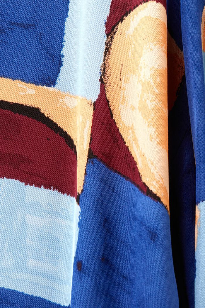 Skjortklänning i mönstrad silke, BLUE, detail image number 5