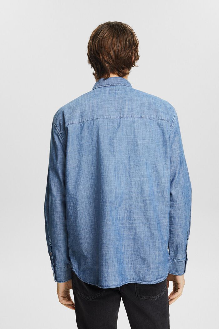 Button down-skjorta i chambray, BLUE MEDIUM WASHED, detail image number 2