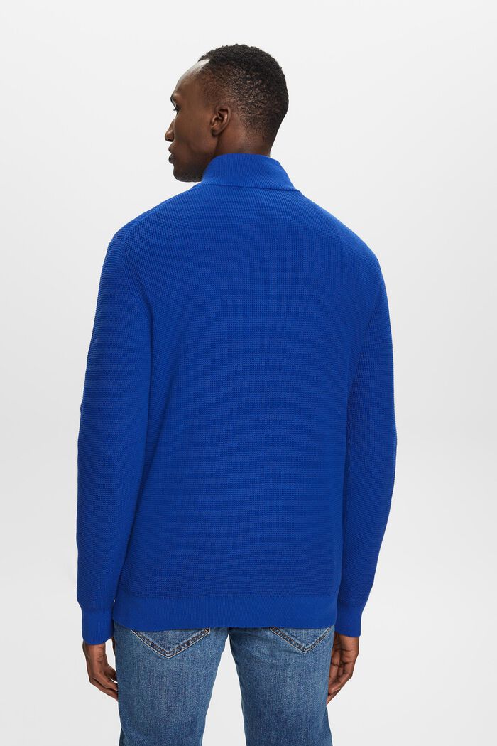 Half Zip-tröja av bomull, BRIGHT BLUE, detail image number 3