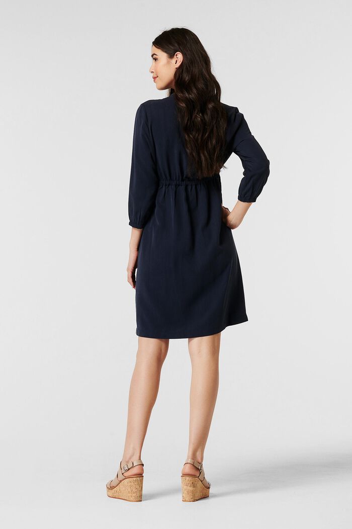 Klänning med resårlinning i 100% lyocell, NIGHT SKY BLUE, detail image number 1