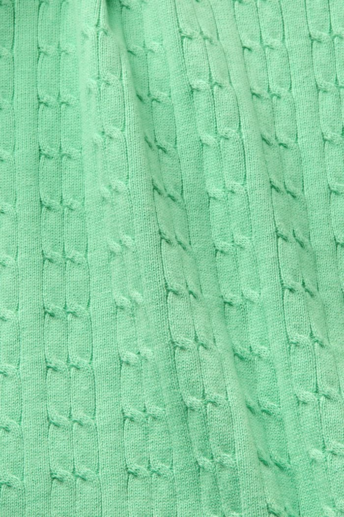 Kabelstickad tenniströja, LIGHT GREEN, detail image number 4