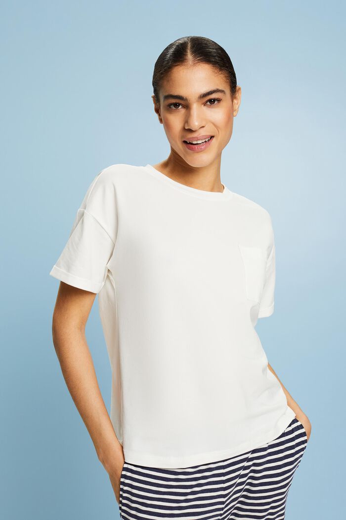 Pyjamas-T-shirt, OFF WHITE, detail image number 0