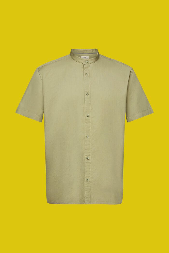 Bomullsskjorta med ståkrage, LIGHT GREEN, detail image number 6