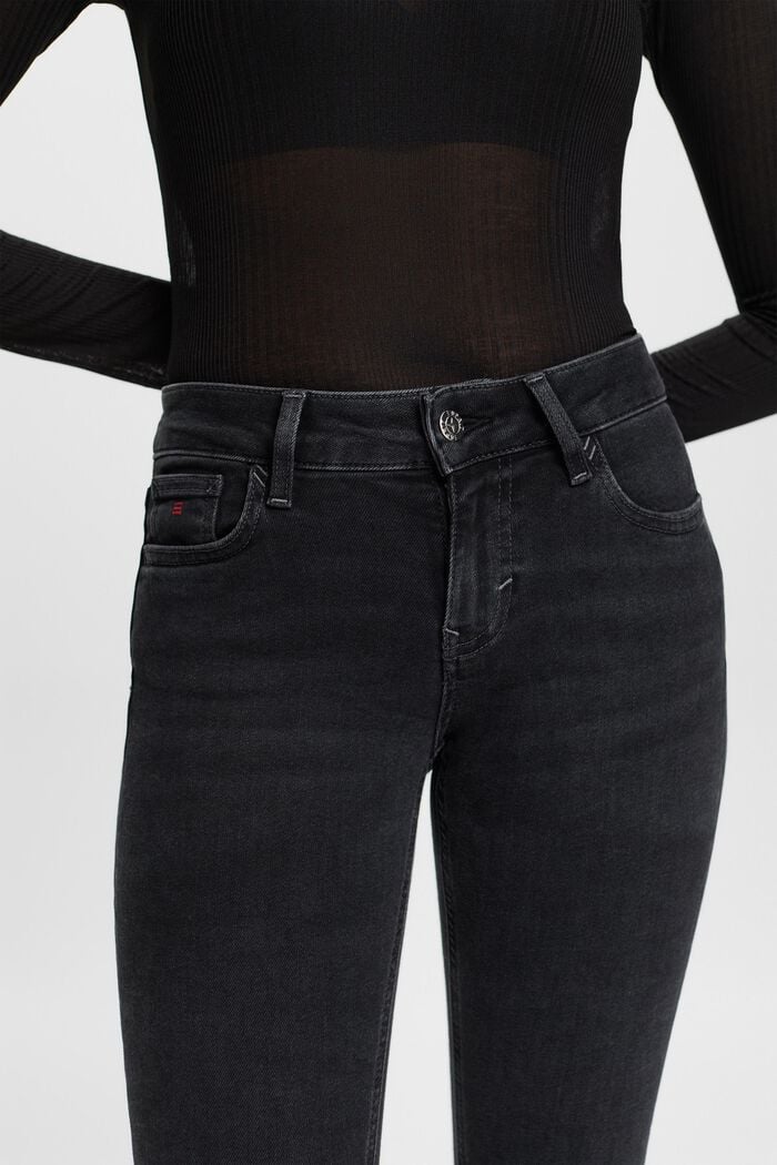 Skinny-jeans med mellanhög midja, BLACK RINSE, detail image number 2