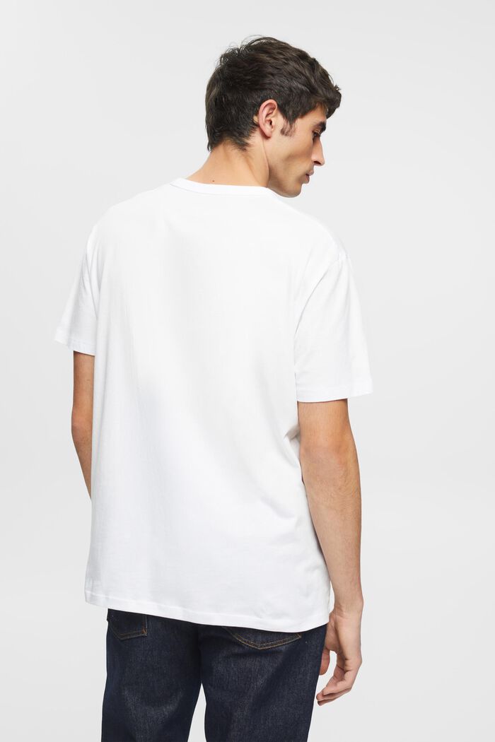 T-shirt med logotryck, ekobomull, WHITE, detail image number 3