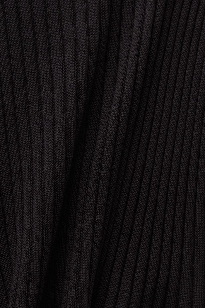 Ribbstickad tröja, BLACK, detail image number 5