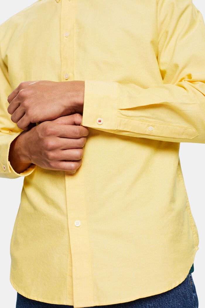 Oxfordskjorta i bomull, YELLOW, detail image number 3