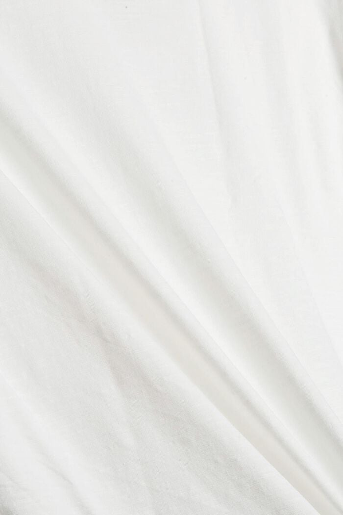 Långärmad topp med tryck i ekobomull, OFF WHITE, detail image number 4