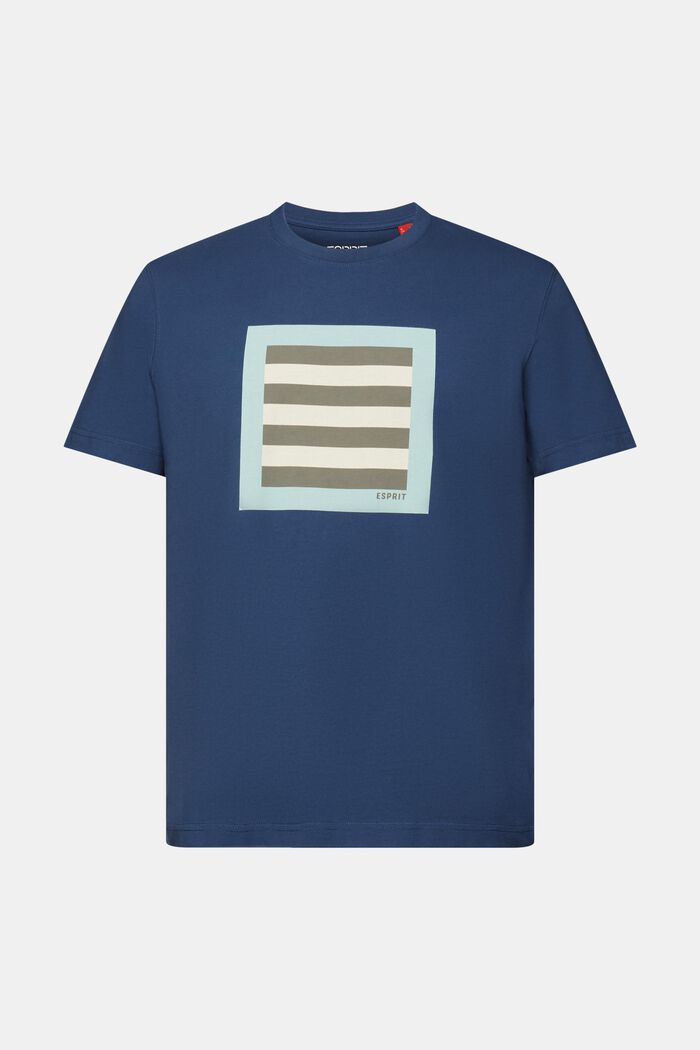 Grafisk T-shirt i bomullsjersey, GREY BLUE, detail image number 5