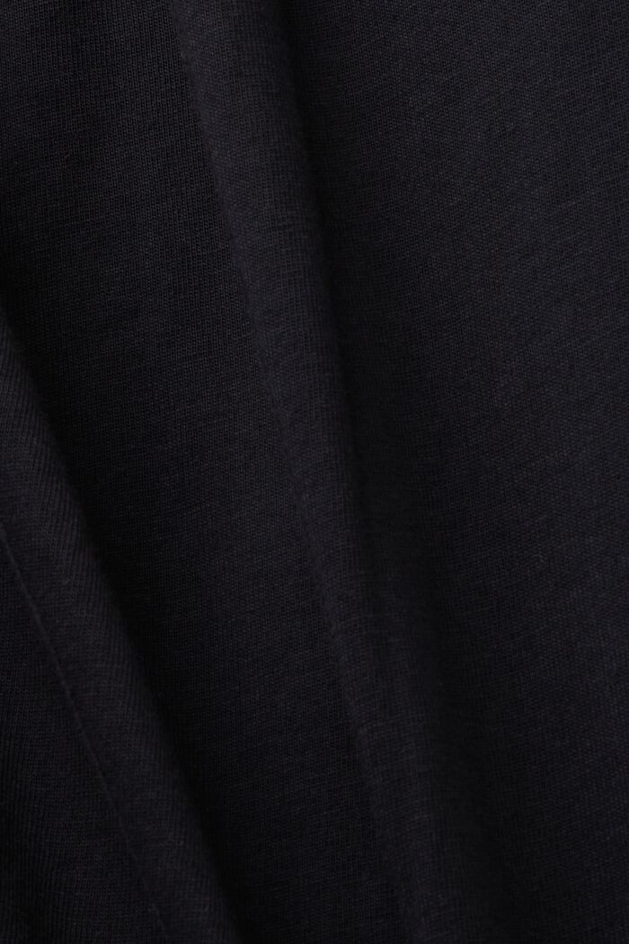 Långärmad jerseytröja, 100% bomull, BLACK, detail image number 4