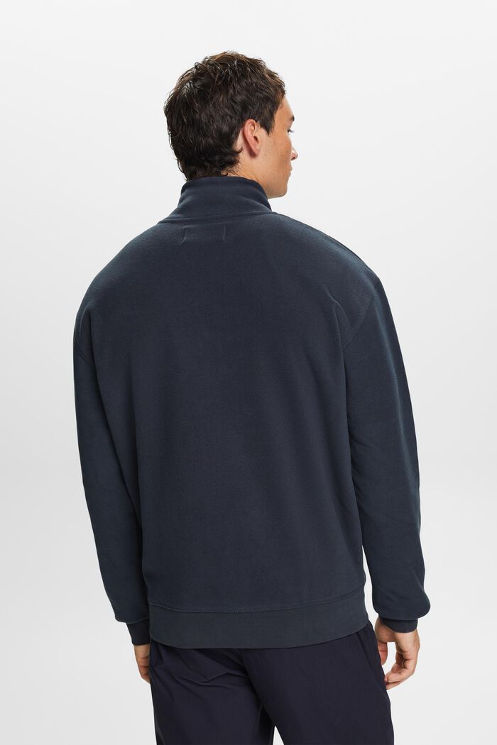 Sweatshirt i fleece med halv dragkedja, PETROL BLUE, detail image number 3