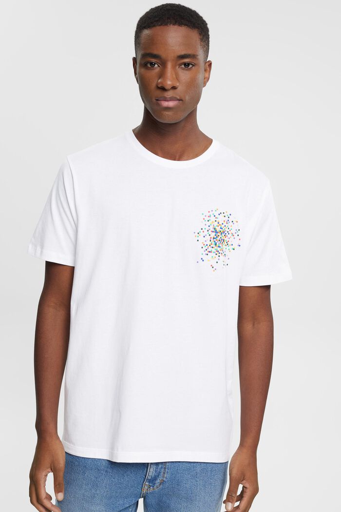 T-shirt med tryck på bröstet, WHITE, detail image number 0