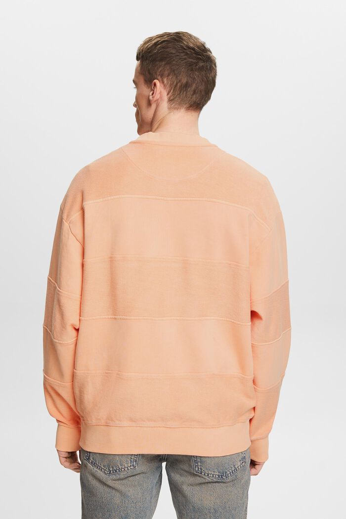 Sweatshirt i texturerad ekologisk bomull, PASTEL ORANGE, detail image number 2
