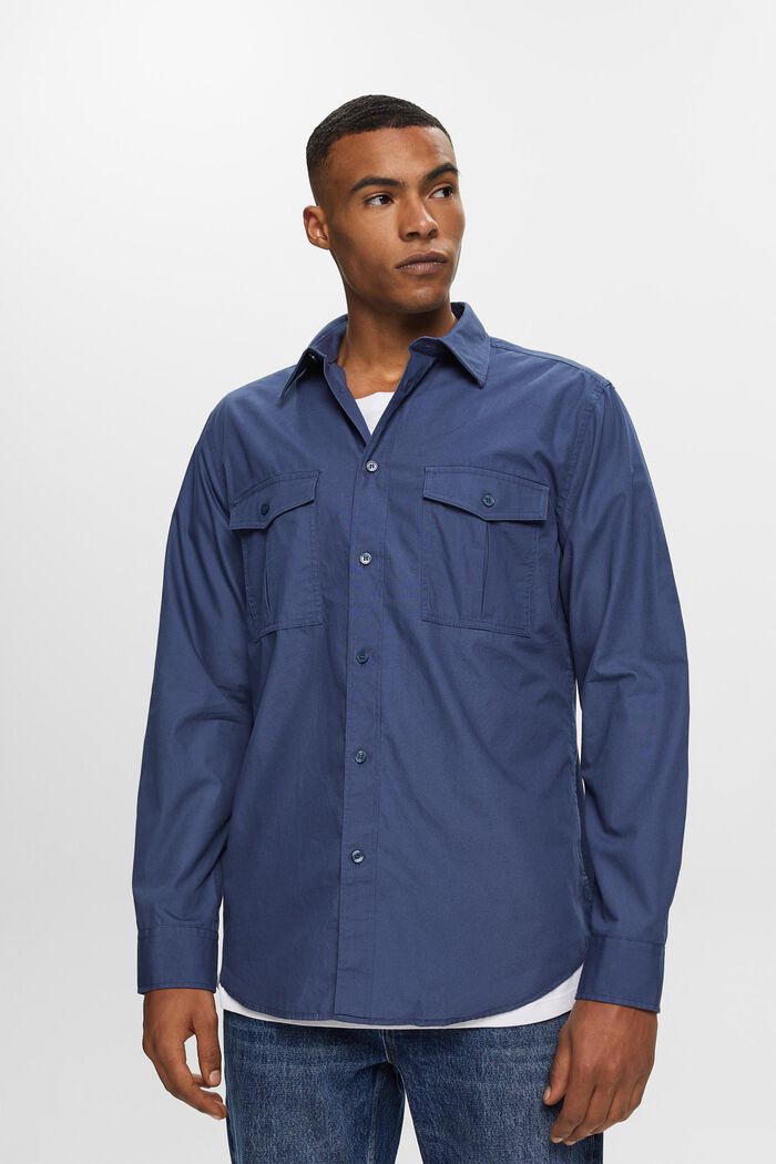 Utilityskjorta i bomull, GREY BLUE, detail image number 3