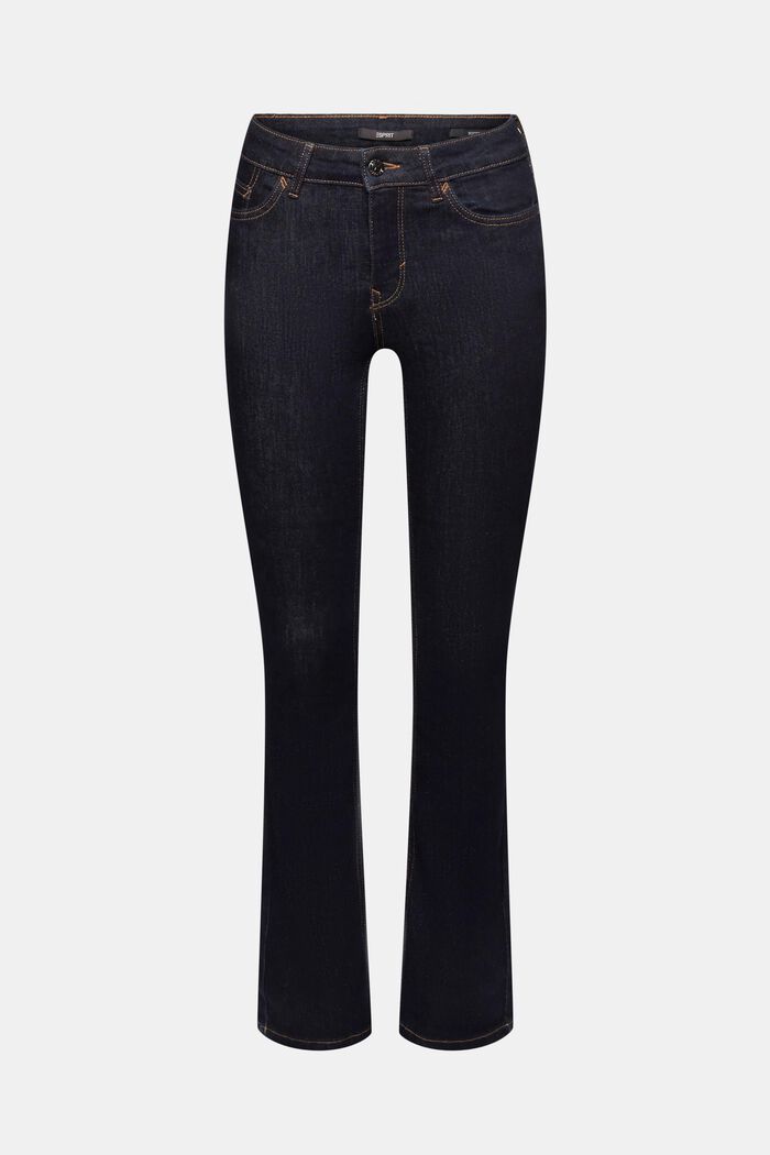 Skinny-jeans med utsvängda benslut, BLUE DARK WASHED, detail image number 6