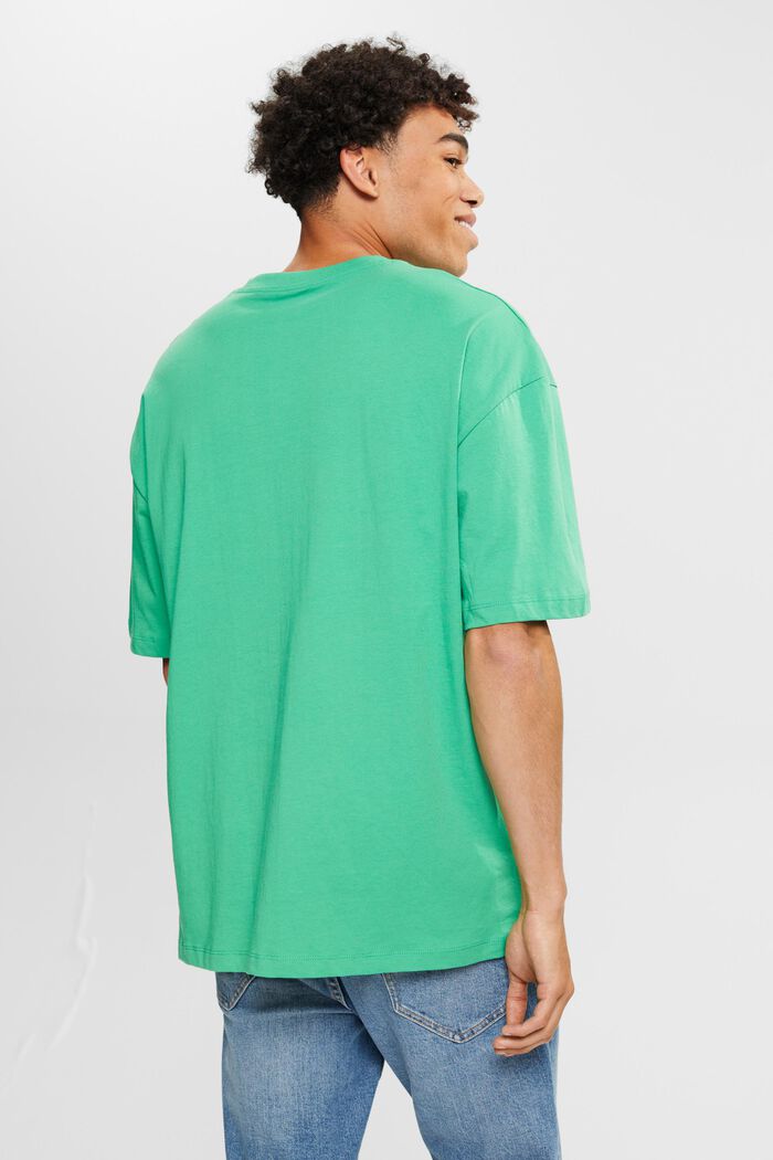 T-shirt i jersey med stort märke, GREEN, detail image number 3