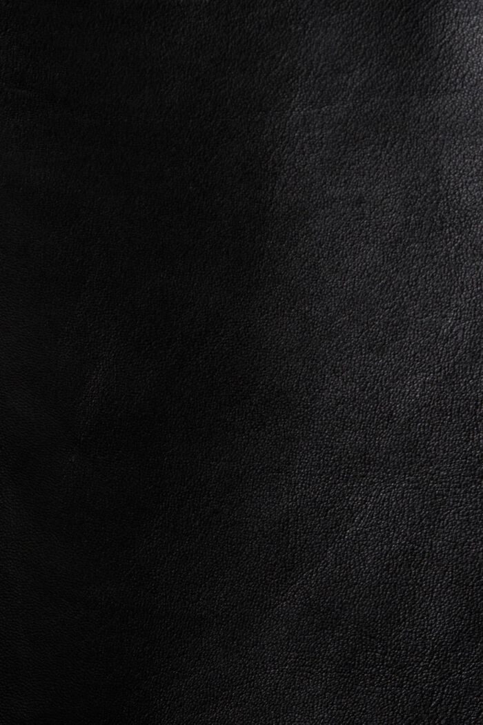 Skjortjacka av skinn i oversizemodell, BLACK, detail image number 5