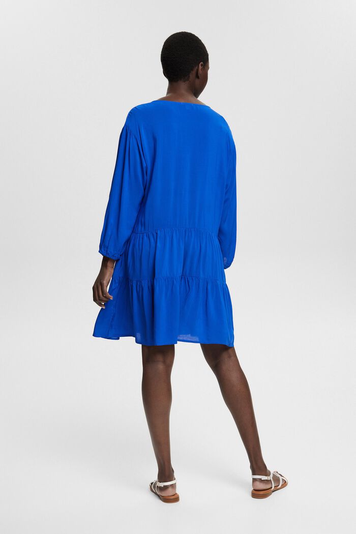 Klänning med tofsar, LENZING™ ECOVERO™, BRIGHT BLUE, detail image number 2