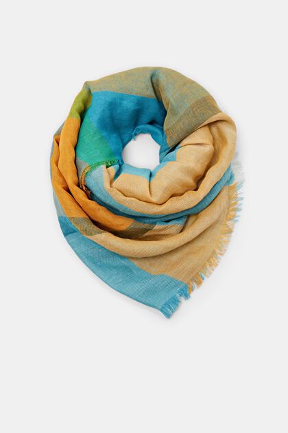 Flerfärgad scarf i linneblandning
