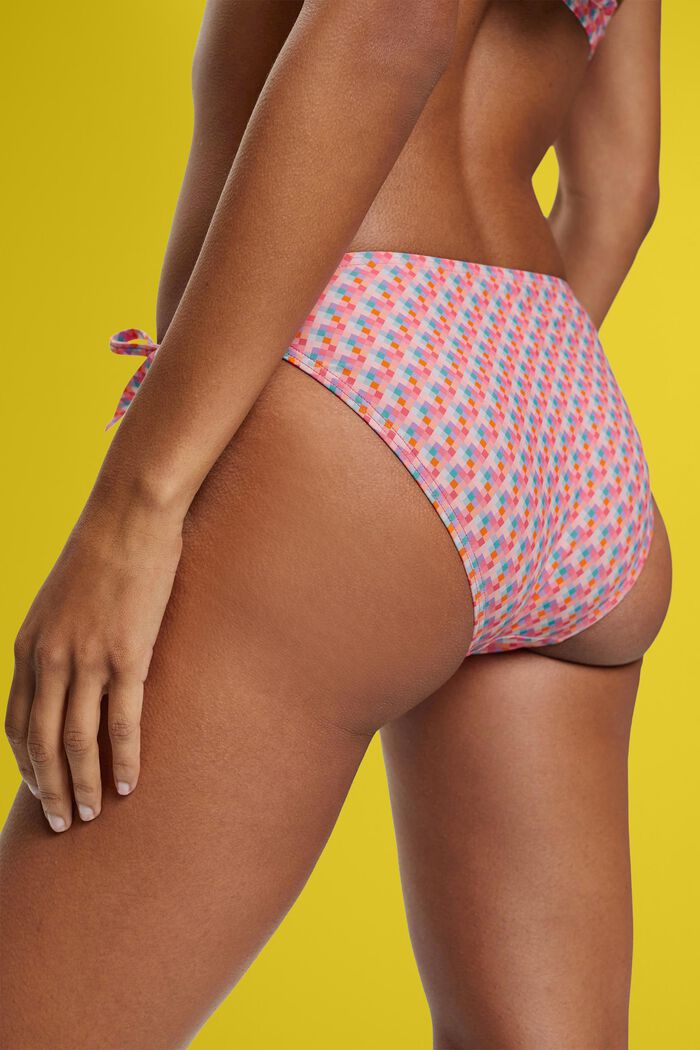 Flerfärgad bikinitrosa med knytband, PINK FUCHSIA, detail image number 3