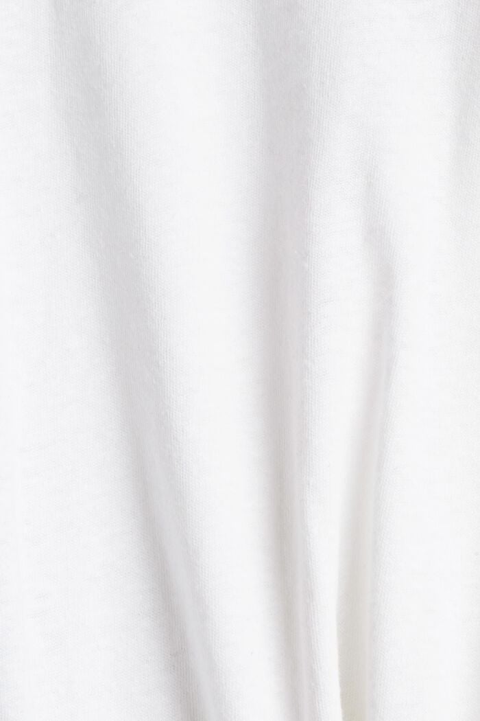 I linnemix: långärmad topp med knappslå, WHITE, detail image number 4
