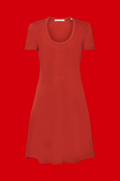 A-linjeformad klänning i bomullsjersey