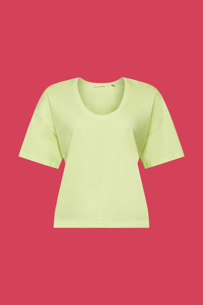 Kort oversize-T-shirt, 100% bomull, LIME YELLOW, detail image number 6