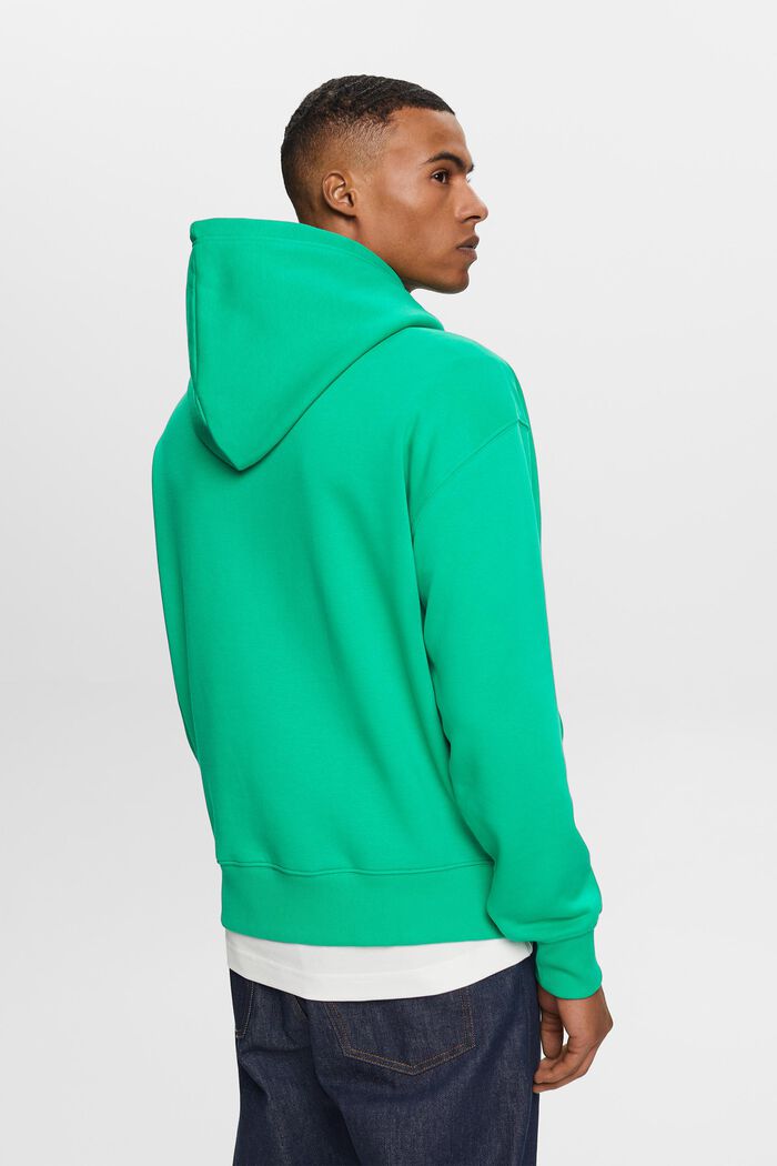 Sweatshirt med huva och logobroderi, GREEN, detail image number 3