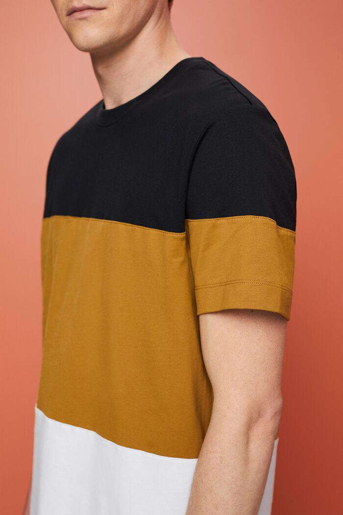 T-shirt med färgblock, 100% bomull, BLACK, detail image number 2