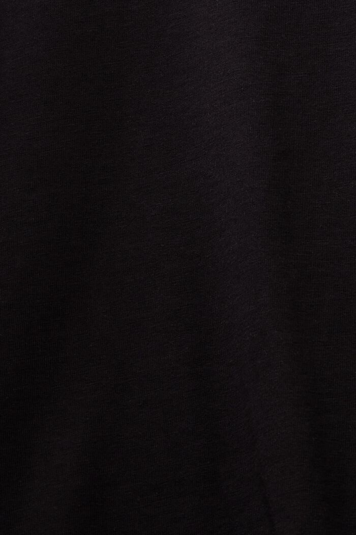 T-shirt i bomullsjersey med logo, BLACK, detail image number 4