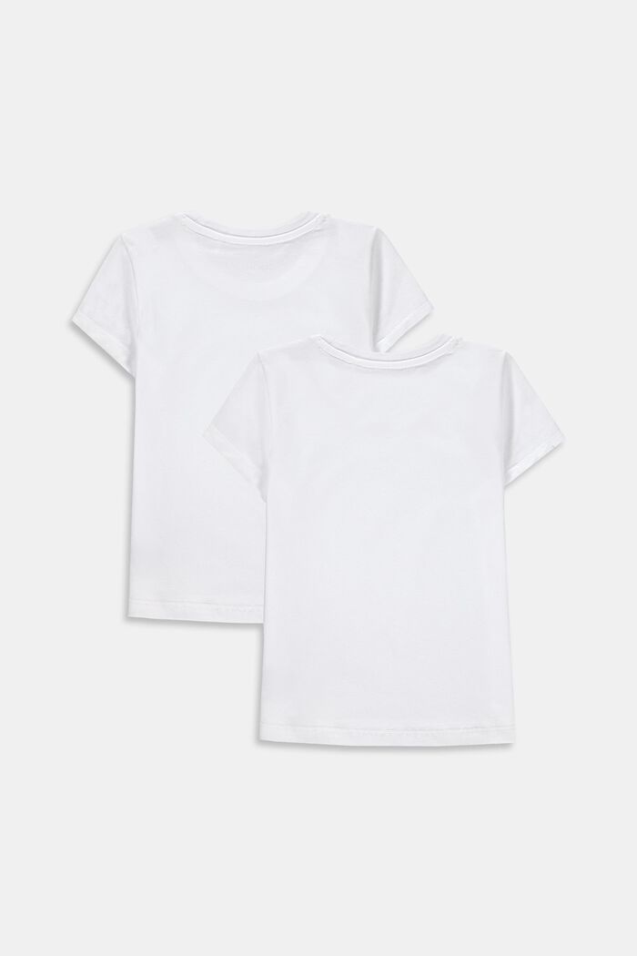 T-shirts i 2-pack av 100% bomull, WHITE, detail image number 1