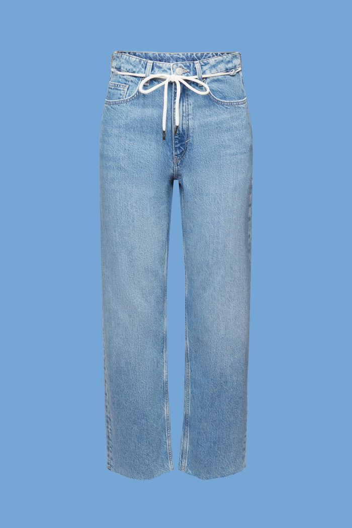 Jeans i kortare dad-modell, BLUE LIGHT WASHED, detail image number 7