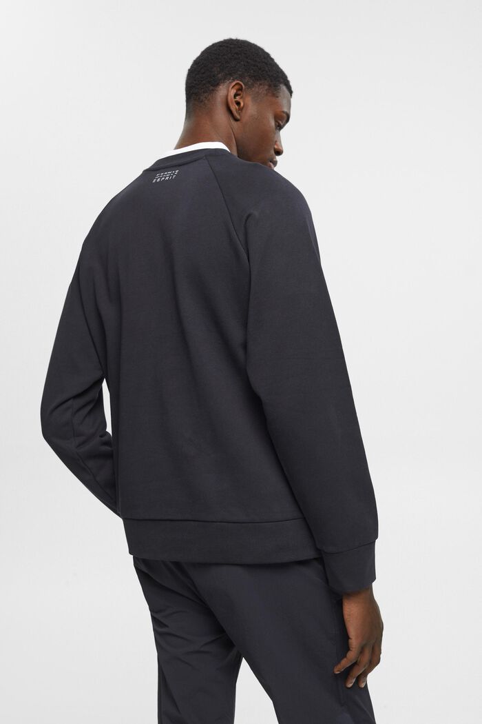 Sweatshirt i bomull med ledig passform, BLACK, detail image number 3