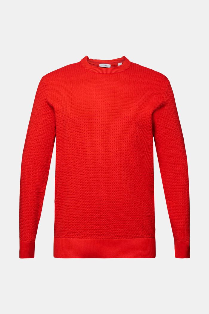 Strukturerad rundringad tröja, RED, detail image number 6