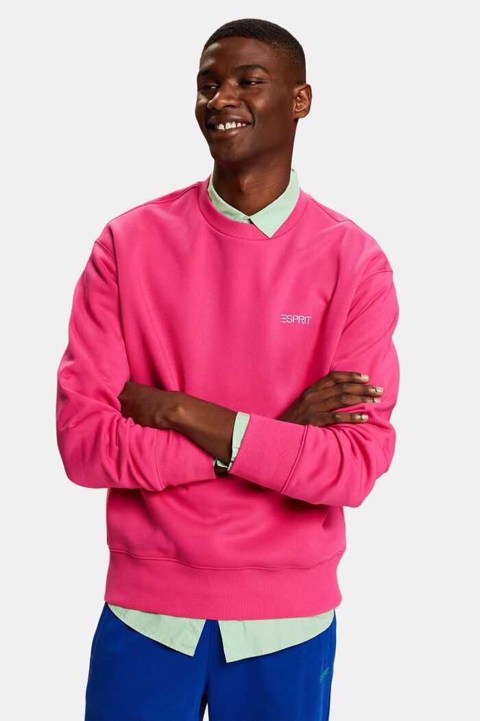 Sweatshirt i fleece med logo, unisexmodell, PINK FUCHSIA, detail image number 0