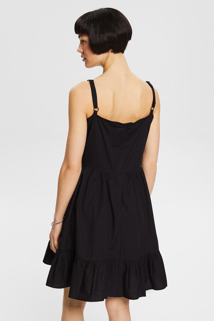Klänning med volangfåll, BLACK, detail image number 2